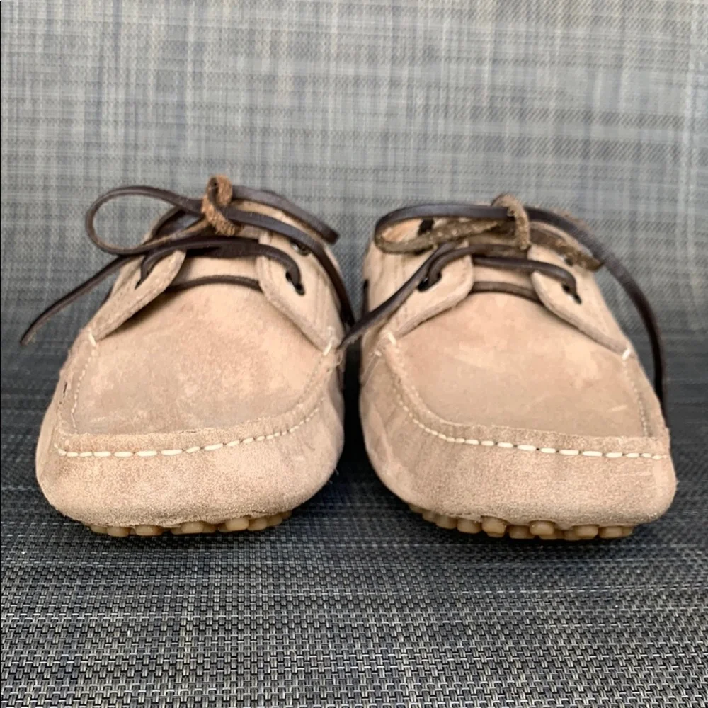 New Republic Tyre Sole Laced Driving Loafers Taupe Suede Moccasin Shoes Men’s 8